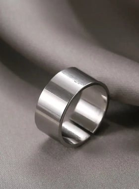 钛钢戒指三件套饰品 不掉色设计小众开口可调节 套装素圈指环
