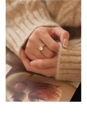 轻奢简约锆石几何开口戒指个性冷淡风食指戒小众百搭设计感手饰女