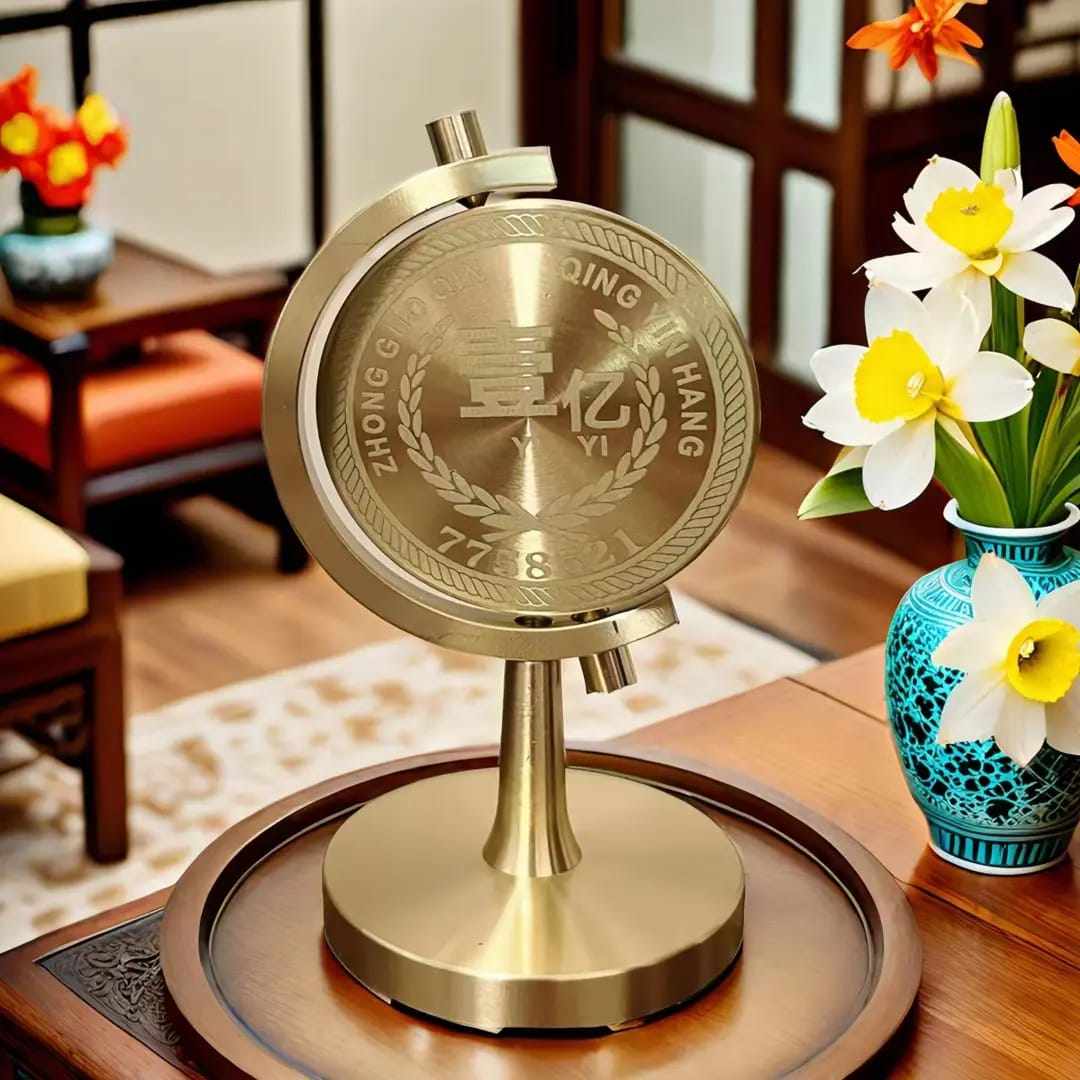 纯黄铜一个亿硬币转转摆件小目标时来运转解压旋转办公桌面摆件,淘宝优惠券,粉丝福利购,淘宝优惠卷