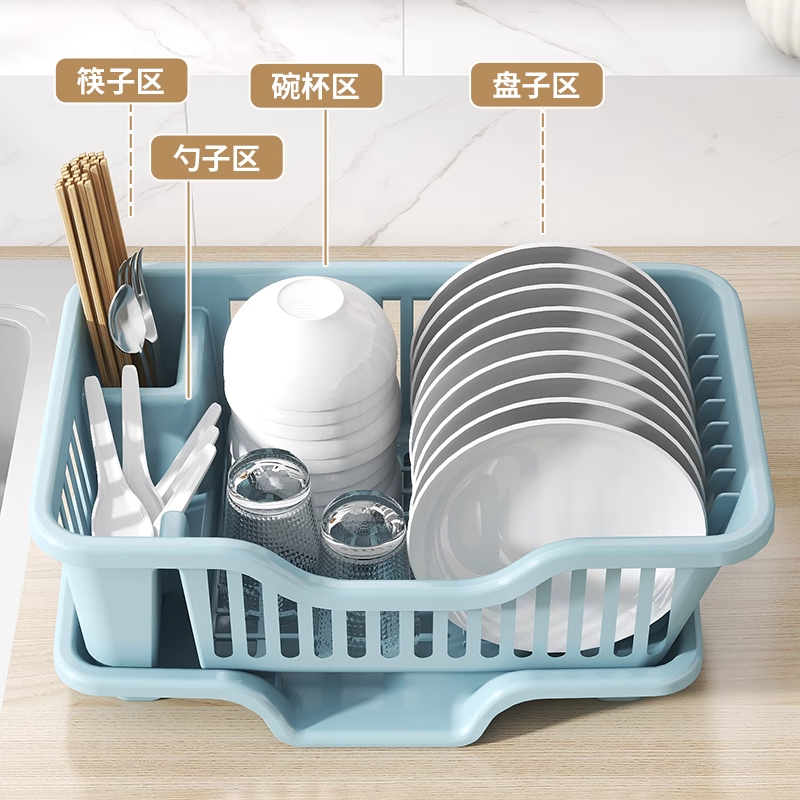沥水碗盘架厨房碗碟收纳架水槽餐具置物架家用台面碗柜碗筷收纳盒 - 图0