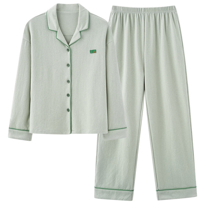 100%纯棉长袖长裤情侣睡衣男女士韩版新款高档全棉家居服可外穿冬