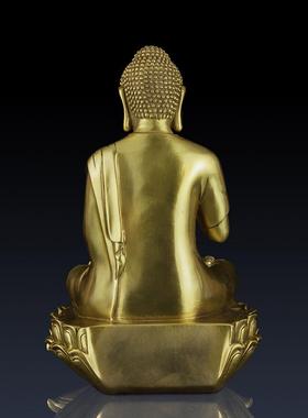 纯黄铜释迦牟尼佛摆件如来佛祖释迦摩尼家居客厅供奉铜工艺品摆件