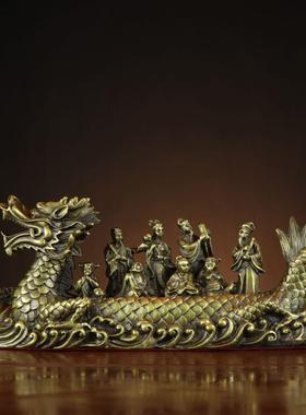 铜龙船 铜八仙龙船 八仙过海龙船 家居店铺装饰 开业礼品