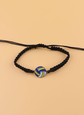 欧美蜡线编织排球足球手链篮球球队球迷派对礼物手绳