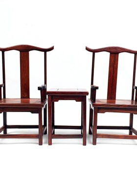 红木工艺品仿h明清微缩家具模型红酸枝微型太师椅首饰展示架小摆