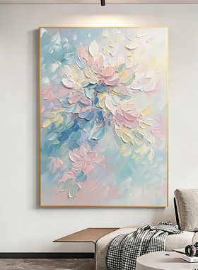 可班手绘油画客厅立体花卉装饰画