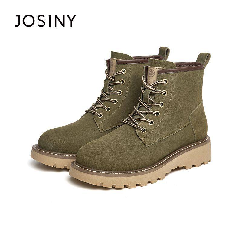 卓诗尼时尚马丁靴女秋冬百搭保暖靴子加绒工装靴休闲短靴单靴