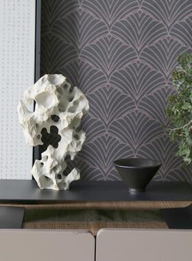 虎嗅玫瑰新中国陶瓷太湖石假山石托盘宋代美学茶几桌面装饰品