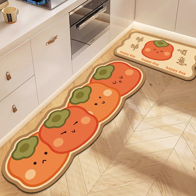 柿柿顺意厨房地垫餐厅灶台长条地毯硅藻泥防滑防油吸水耐脏脚垫子,淘宝优惠券,粉丝福利购,淘宝优惠卷