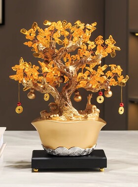 发财树摇钱树聚宝盆装饰摆件