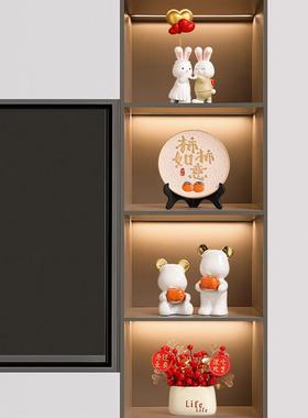 轻奢高档酒柜装饰品摆件家居客厅展柜电视柜高端大气套装乔迁礼物