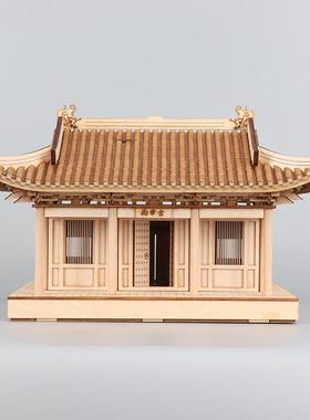 中式创意斗拱古建筑雨华宫模型凉亭酒店客厅玄关样板房间会所摆件