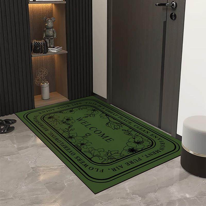 绿色入口门地垫现代简约家居入口入口地毯客厅防滑免洗皮革脚垫,淘宝优惠券,粉丝福利购,淘宝优惠卷