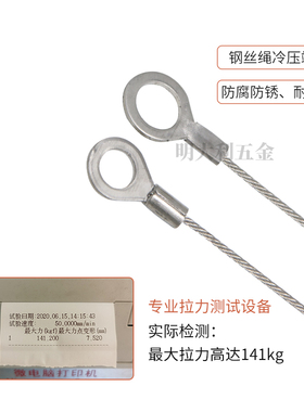 定制灯具保险绳防坠落安全吊绳钢丝端子连接绳压制端子线防坠落链