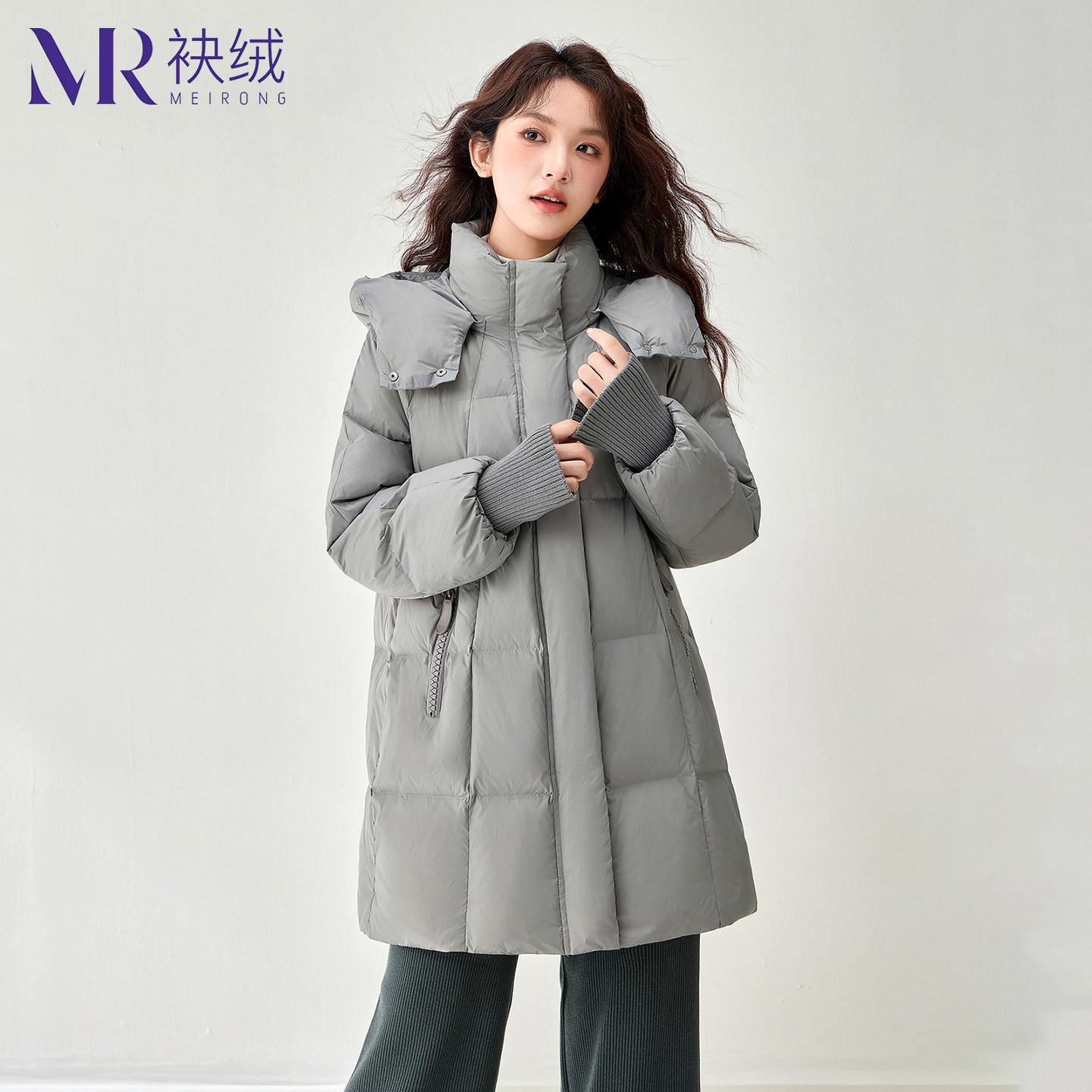 袂绒中长款羽绒服女2025新款连帽时尚宽松冬季加厚保暖鸭绒外套潮,淘宝优惠券,粉丝福利购,淘宝优惠卷