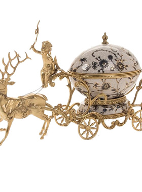 美式法式欧式陶瓷配铜摆s设品客厅壁炉玄关果盘花瓶纸巾盒送礼摆