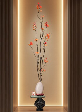 石来运转细长高插花花瓶入户玄关装饰摆件高M档家居客厅壁龛艺术
