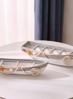 地中海轮船海洋风格装饰品摆件创意船模型工艺品海盗船摆台小木船