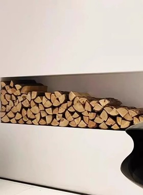 户外木柴原木壁炉取暖木头背景墙客厅装饰饭店民宿木材摆件玄关柴