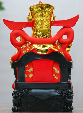 家用招财树脂财神文财p神爷财神摆件佛像家居客厅开业礼品红衣财