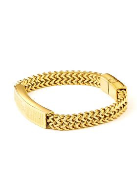 万字符手镯四方正反面磨手链古巴链磁铁扣钛钢男士手镯