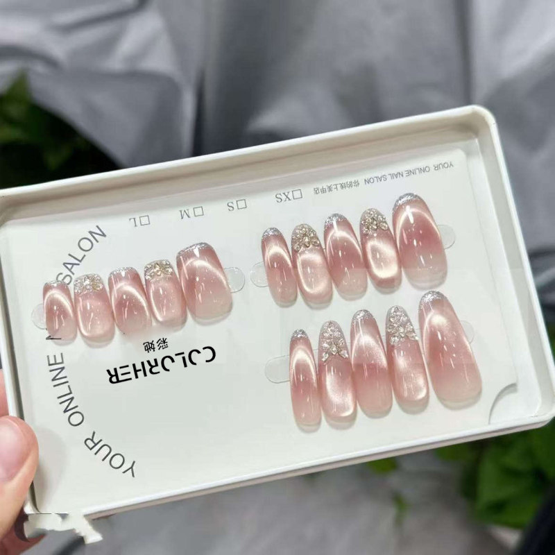 新款可重复佩戴纯手工高级感美甲贴片成品可拆卸假指甲显白短款,淘宝优惠券,粉丝福利购,淘宝优惠卷