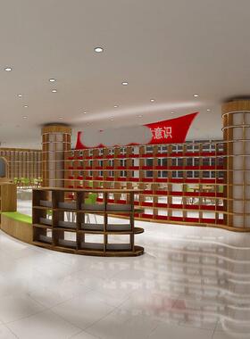 小学图书馆阅览室异形双面书架多层展示架学校简易收纳书柜展示柜