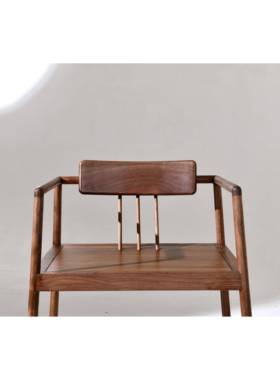 新中式实木禅椅黑胡桃木圈椅简约现代官帽椅明式家具茶椅主椅