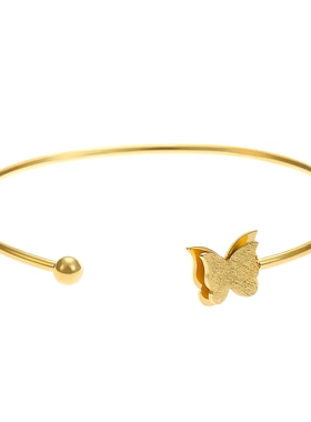 新款磨砂手镯女ins风欧美简约开口手环气质情侣手饰