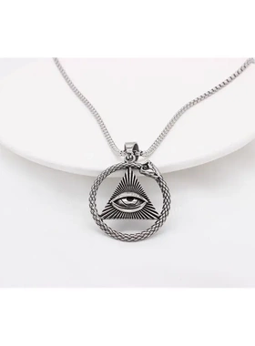 p0920 饰品 欧美个性复古埃及法老全知眼男士钛钢项链