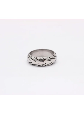 r1434 饰品 欧美个性复古简约冷淡风花纹男士戒指