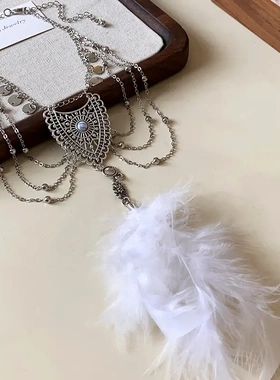树叶羽毛流苏手臂链民族风复古气质臂环夏季独特新款时尚手饰