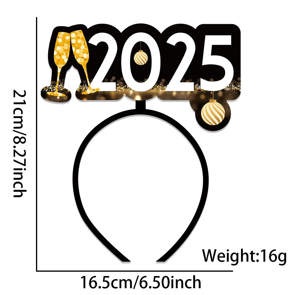 2025新年发箍跨年主题派对装饰品hy new year圣诞新年头箍装扮 - 图1
