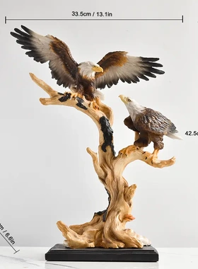 大号仿真老鹰雄鹰摆件树脂装饰家居客厅酒柜玄关办公室工艺品