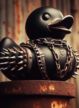 摇滚非主流鸭子装饰品摆件创意艺术摆件家居庭院设计鸭子树脂