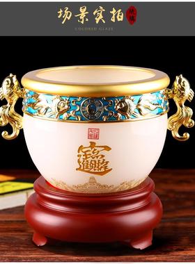 琉璃玉聚宝盆客厅电视柜玄关家居酒柜办公桌乔迁开业礼品聚宝盆