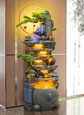 假山流水喷泉落地大型摆件阳台客厅室内高山水景装饰公司招财礼品