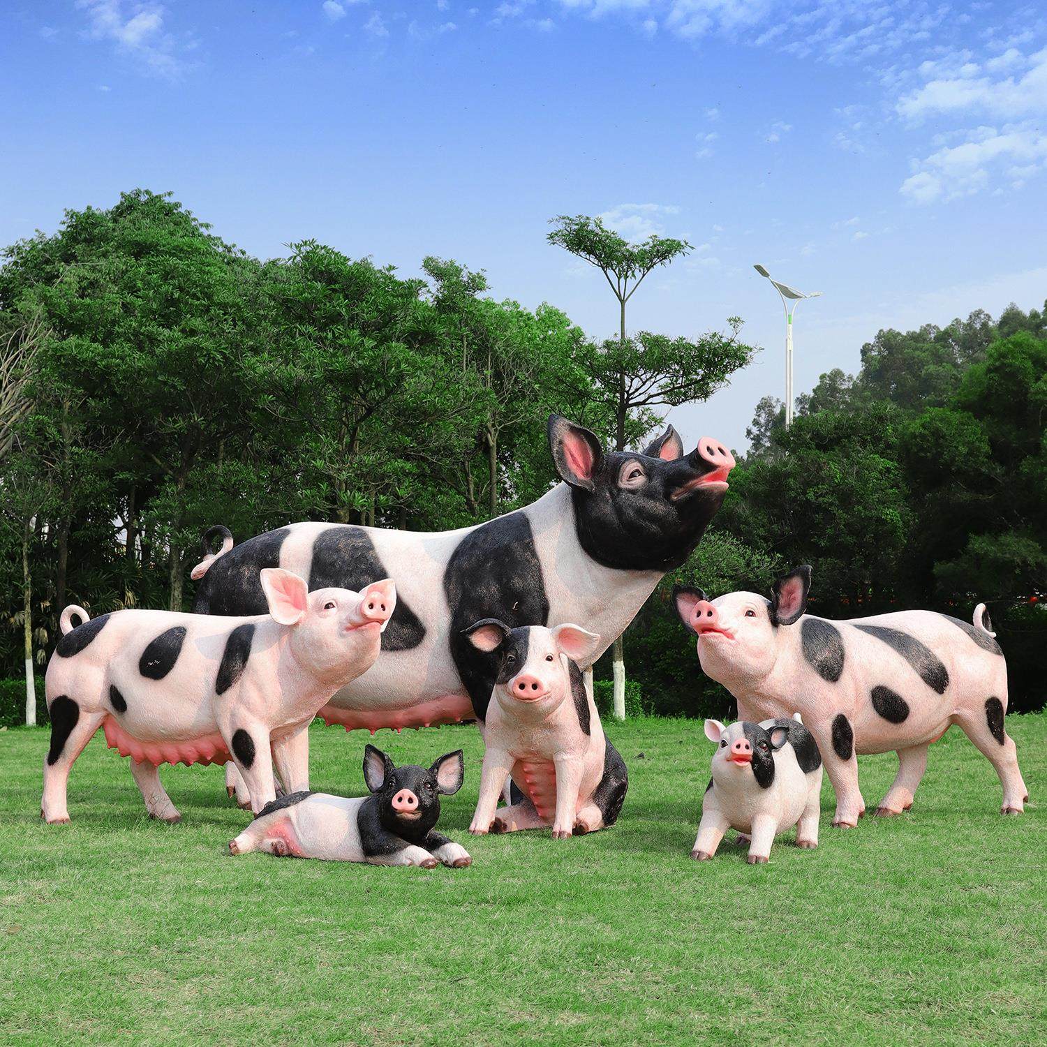 户外草坪仿真小白猪雕塑餐厅店门口香猪装饰园林景观花猪动物摆件,淘宝优惠券,粉丝福利购,淘宝优惠卷