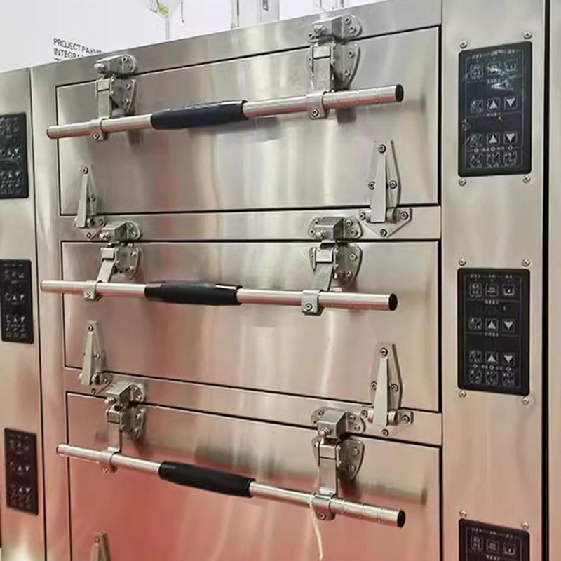 不锈钢圆底双联动把手蒸箱蒸柜拉手冷库门锁恒温烘箱工业烤箱把手 - 图1