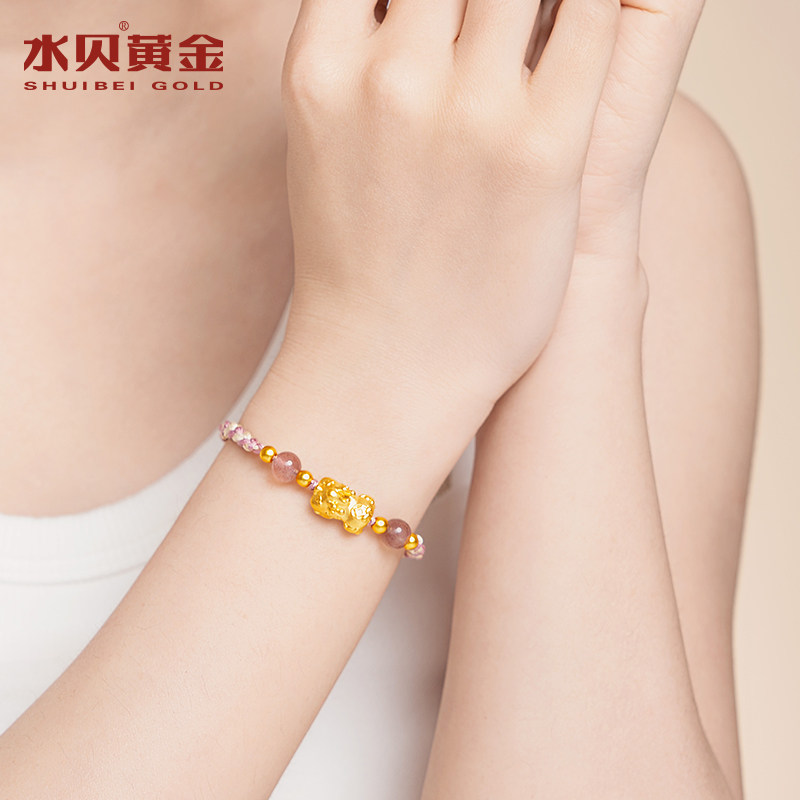 水贝黄金官方旗舰店足金999貔貅宝宝儿童手绳情侣手链小克重礼物,淘宝优惠券,粉丝福利购,淘宝优惠卷