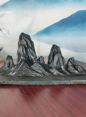 灵璧奇石摆件山峰山子山水石假山造景洞石镇宅天然原石雕刻精品