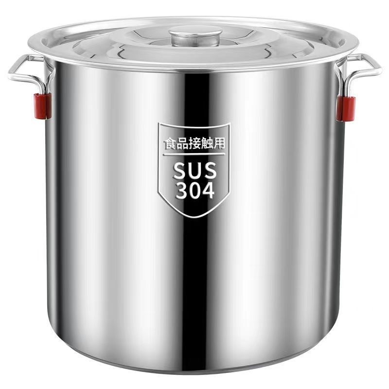 304商用不锈钢桶带盖不锈钢汤桶加厚加深大汤锅大容量储水桶圆桶,淘宝优惠券,粉丝福利购,淘宝优惠卷
