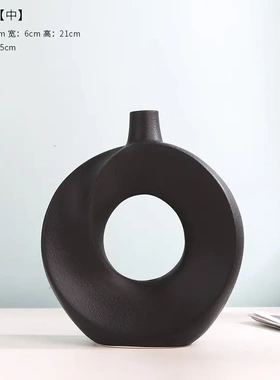 新型甜甜圈花瓶摆件家居设计装饰品庭院创意礼品摆件装饰花瓶