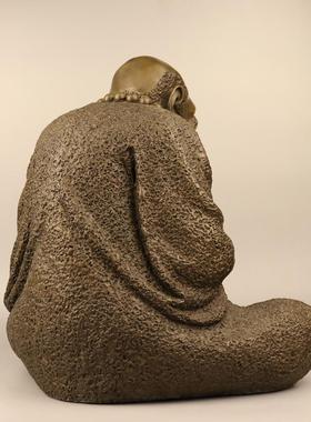 铜达摩摆件 大号沉思禅意达摩佛像祖师家居装饰供奉 工艺品