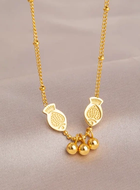 钛钢项链女轻奢高级小众设计感不掉色吊坠锁骨链个性时尚百搭饰品