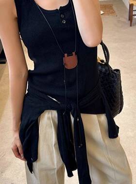 月版挂式牙串珠项链装饰配韩饰创意皮脖质挂饰20240923挂脖迷你月