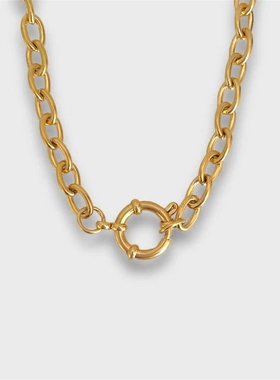 钛钢炉内真空电镀18k真金弹簧扣开口圈珍珠回形针可拆卸基础链