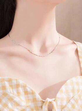 S999银项链无吊骨银子链子锁颈链盒裸链坠素链蛇骨XL8-51珠链骨链