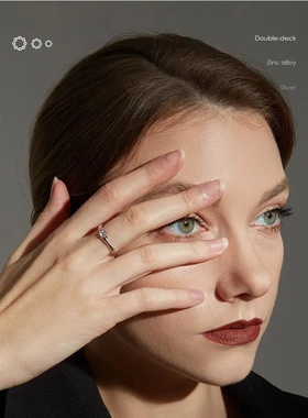 新款 主情书/925纯银小众异形开口锆石戒指简约冷淡温柔钻戒女