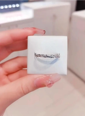 高级感开口戒树藤纹爱心情侣对戒贵族魅力925纯银戒指女时尚简约